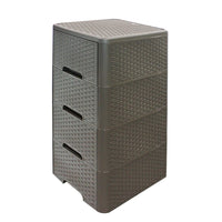 Modern Homes-Rattan Style 4 Drawer Unit - Brown-High quality, durable, 4 drawer structure