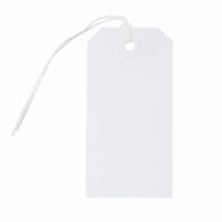 Jam Paper Gift Tags with String - Medium - 4 3/4" x 2 3//8" - White - 1000 Pack-White gift tag