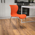 Flash Furniture Lowell Contemporary Design Orange Plastic Stack Chair-Waterfall Seat reduces pressure on your legs
