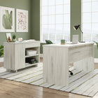 Sauder 60"W Porto Palma Desk - Haze Acacia-Open storage with an adjustable shelf.
