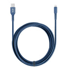 General Supply Goods + Co MFI 10ft Vegan Leather Lightning Charging Cable - Navy-Made of vegan leather