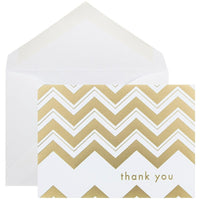 JAM Paper Thank You Cards Set, Gold Chevron Stripe, 10 Pack (D41114TYGLMB)-Thank you card sets