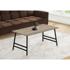 Monarch Specialties 3792 Coffee Table - 40"L/Dark Taupe/Black Metal-THOUGHTFUL DETAILS - Clean lines and a thoughtful design make this coffee table ideal for small spaces.
