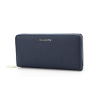Champs RFID Zip-Around Wallet -  Navy-Faux leather, navy