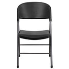 Flash Furniture HERCULES Series Black Plastic Folding Chair with Charcoal Frame-Plastic Folding Chair