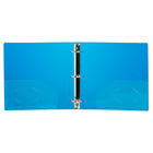 JAM Paper Heavy Duty 2" 3-Ring Flexible Poly Binder - Blue Glass Twill -Colour: Blue, Be stylish and organized with colourful binders