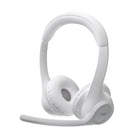 Logitech Zone 300 Wireless Bluetooth Headset With Noise-Canceling Microphone - Off-White-Headset With Noise-Canceling Mic: Dual beamforming mics on the extended boom with noise-canceling algorithms suppress background noise in homes and shared workspaces for clear conversations