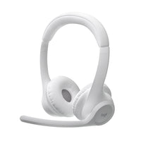 Logitech Zone 300 Wireless Bluetooth Headset With Noise-Canceling Microphone - Off-White-Headset With Noise-Canceling Mic: Dual beamforming mics on the extended boom with noise-canceling algorithms suppress background noise in homes and shared workspaces for clear conversations