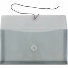JAM Paper Plastic Envelopes with Button and String Tie Closure #10 Business Booklet - 5.25" x 10" - Smoke Gray - 12 Pack -Size: #10 (5.25" L x 10" W)