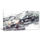 Designart Abstract Black Super Car Small Gallery Wrapped Canvas, (PT2602-32-16)-Print