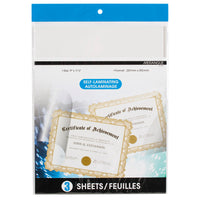 Merangue Self Laminating Sheet - Letter Size - 20 Packs of 3-No laminating machine required