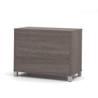 Pro-Linea 2-Door Storage Unit, Bark Grey-Durable 1" commercial grade top surface with melamine finish that resists scratches, stains and wears.