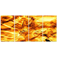 Designart Yellow Sandstorm 4-Panel Modern Canvas Art Print, (PT3080-271)-Print