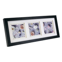 kieragrace KG Morgan Double Mat Frame - With three 6.6" x 6.6" Openings, Black-Black gallery photo frame, 3 openings