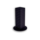 Azar Displays 12" x 4" x 4" 4-Sided Revolving Pegboard Counter Display, Black (700220-BLK)-Interlocking four-sided pegboard tower and stands on 9" diameter revolving clear plastic base