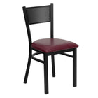 Flash Furniture HERCULES Series Black Grid Back Metal Restaurant Chair - Burgundy Vinyl Seat-500 lb. Weight Capacity