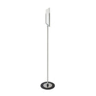 Futech Letter Size Floor Sign Holder 8-1/2"W x 11"H - Stainless Steel-Colour: Black Base, Stainless Steel Post
