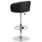 Flash Furniture Contemporary Black Vinyl Adjustable Height Barstool with Barrel Back & Chrome Base-CA117 Fire Retardant Foam