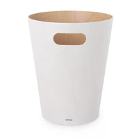 Umbra Woodrow Can, White and Natural-Duo-tone can brings modern contemporary where you least look for it