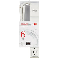 Staples 6-Outlet 709 Joule Surge Protector, White-6 outlets
