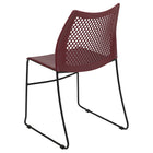 Flash Furniture HERCULES Series Burgundy Stack Chair with Air-Vent Back & Black Powder Coated Sled Base-Stack Quantity: 5