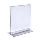 Azar Displays 11" x 8.5" Vertical/Horizontal Double Foot Acrylic Sign Holder, Clear (102714)-Clear acrylic