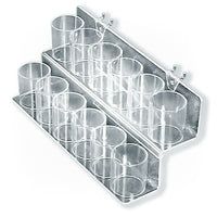 Azar Displays 2 Tier Cup Display For Pegboard/Slat Wall/Counter (225592)-Use this display on pegboard, slat wall or counter top