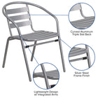 Flash Furniture Silver Metal Restaurant Stack Chair with Aluminum Slats-Cross Braces provide extra stability