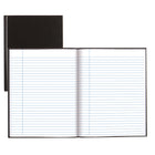 Blueline Ruled Notebook - 9-1/4" x 7-1/4" - Black - 144 Pages-Blue ruling with margin