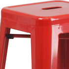Flash Furniture Commercial Grade 30" High Backless Red Metal Indoor-Outdoor Barstool with Square Seat-Backless Design