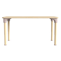Flash Furniture Bright Beginnings 23.5"x 47" Commercial Grade Wooden Rectangle Adjustable Height Classroom Activity Table -Beech-Commercial Grade Height Adjustable Rectangle Wooden Classroom Activity Table
