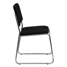 Flash Furniture HERCULES Series Fabric High Density Stacking Chair with Chrome Sled Base - Black-1000 lb. Weight Capacity