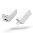 Adam Elements OMNIA X6A Ultra Compact Dual-Port USB-C & USB-A PD 65W Charger - White-Equipped with USB-C & USB-A ports