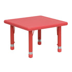 Flash Furniture 24" Square Plastic Height Adjustable Activity Table - Red-Popular Square Activity Table