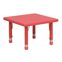 Flash Furniture 24" Square Plastic Height Adjustable Activity Table - Red-Popular Square Activity Table