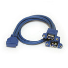 StarTech 2 Port Panel Mount USB 3.0 Cable, USB A to Motherboard Header Cable F/F-Enables you to extend your USB interface and provide a panel mount connector for your USB 3.0 devices