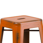 Flash Furniture 30" High Backless Distressed Orange Metal Indoor-Outdoor Barstool-500 lb. Weight Capacity