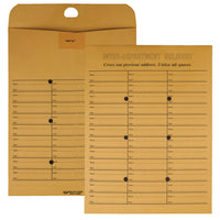 Quality Park Self-Sealing Double Sided Inter-Department Envelopes - 10"W x 13"L - Kraft - 100 Pack-Perfect for frequent office routing, Quality Park's interoffice envelopes are constructed from heavyweight 28 lb. brown Kraft stock for maximum durability