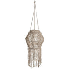 Truu Design Hand Crafted Macrame Hanging Lamp Shade 11.5 x 37, inches, Cream White-Dimensions: 11.5”L x 37”H x 11.5”W