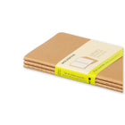 Moleskine Cahier Plain Soft Cover Journals with Pocket - Kraft Brown - 3.5" x 5.5" - 3 Pack-Acid Free Ivory coloured paper
