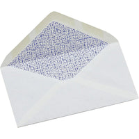 Simply #8 Tinted White Security Envelope, 3 - 5/8" x 6 - 1/2", Gummed, 50 Pack-#8 White security tint envelope