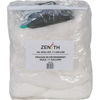 Zenith Safety 10-Gallon Truck Spill Kits, Oil Only, With Zip-Lock Bag-Contents: 10 Sorbent Pads (15" x 17"), 3 Sorbent Socks (3" x 48"), 2 Sorbent Pillows (8" x 18"), 1 Pair Nitrile Gloves, 2XL (11) , 1 Pair Safety Goggles (One Size), 1 Disposal Bag (26" x 36")