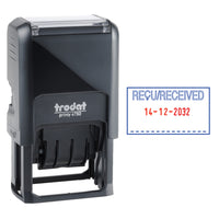 Trodat 4750 Self-Inking Dater - Recu/Received and Date-Blue Red Ink