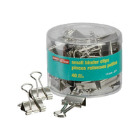 Staples Binder Clips - Small 3/4" - Silver - 40 Pack-Strong metal clips to keep papers securely fastened