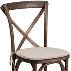 Flash Furniture HERCULES Series Stackable Early American Wood Cross Back Chair with Cushion-Ash Wood Seat and Frame