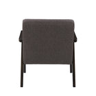 CorLiving LTS-101-C Greyson Wood Armchair in Charcoal Brown-Premium fabric upholstery