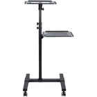 StarTech.com Mobile Projector and Laptop Stand - Portable Presentation Cart-Ventilated top shelf with a surface of 13.8" x 11.8" (35cm x 30cm), +/-12-degree Tilt by hand, Height is adjustable from 37.4"-57" (95cm to 145cm) from the floor via hand adjustable knobs