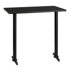 Flash Furniture 30" x 42" Rectangular Black Laminate Table Top with 5" x 22" Bar Height Table Bases-Bar Height Hospitality Table