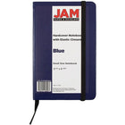 JAM Paper Hardcover Lined Notebook With Elastic Closure, Small, 3.75 x 5.63 Journal, Blue, 2 Pack (340526609g)-Blue