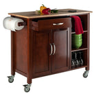 Winsome Mabel Kitchen Cart, Walnut (94843)-Made from solid & composite wood in a walnut finish